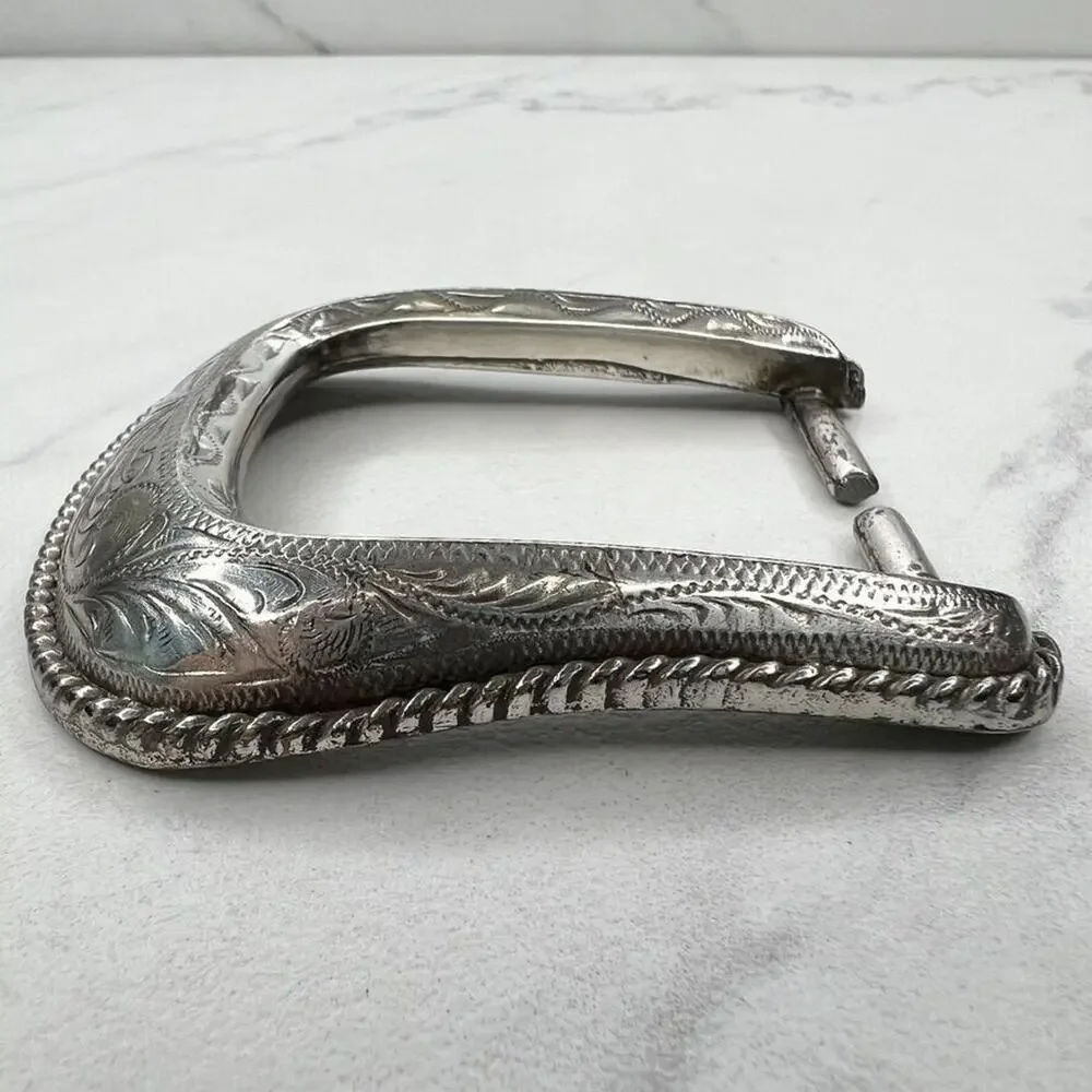 Vintage 1995 Silver Tone Simple Western Style Belt Buckle